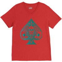 Ace Of Spades Aquamarine Aesthetic V-neck Tee | Artistshot