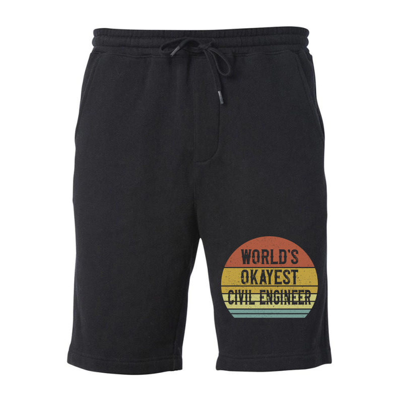 Worlds Okayest Civil Engineer Retro Fleece Short by montsijenssyo | Artistshot