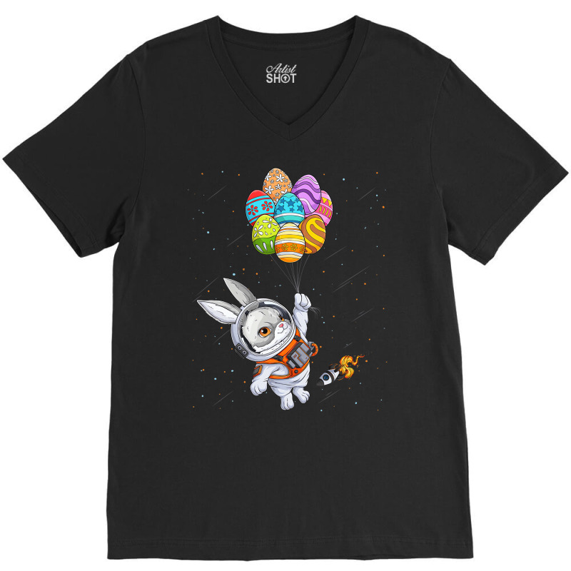 Happy Easter Day Bunny Egg Astronaut Space Boys Gi V-neck Tee | Artistshot