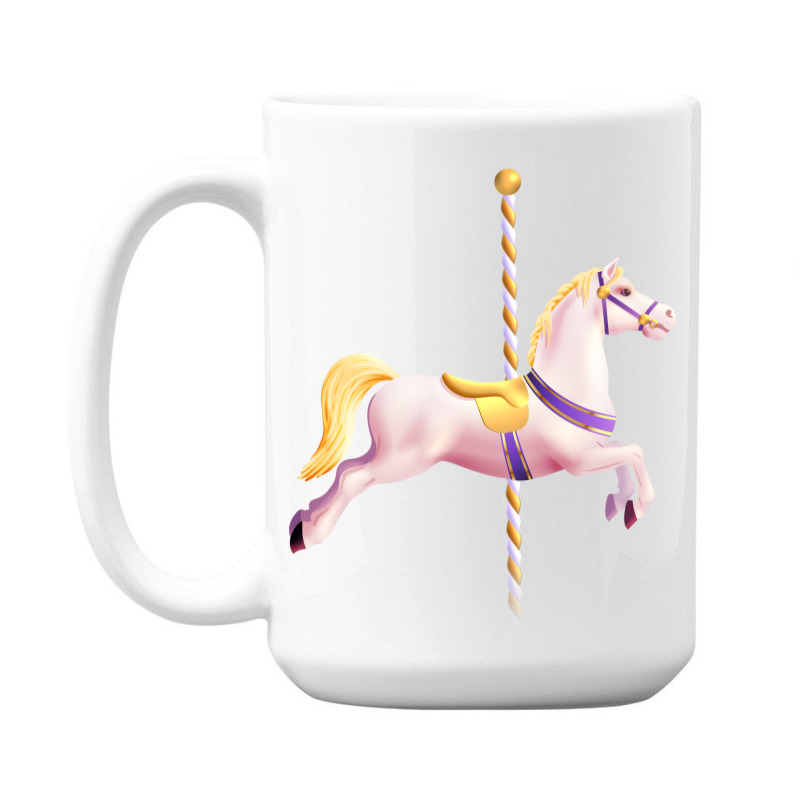 Carousel Merry Go Round Pony Horse Retro Blue 15 Oz Coffee Mug | Artistshot