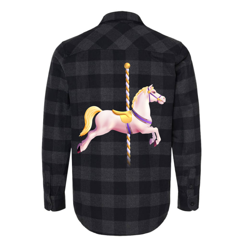 Carousel Merry Go Round Pony Horse Retro Blue Flannel Shirt | Artistshot