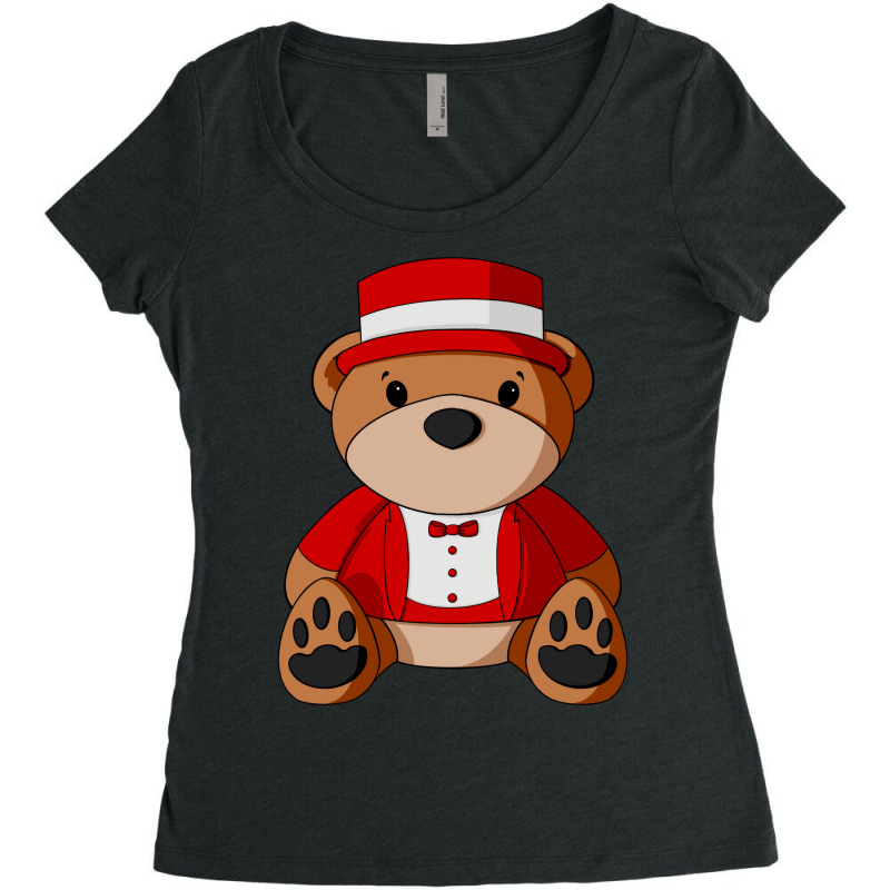 Circus Ringmaster Teddy Bear Funny Women's Triblend Scoop T-shirt by ivanseregai | Artistshot