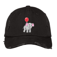 Elephant With Balloon Music Vintage Cap | Artistshot