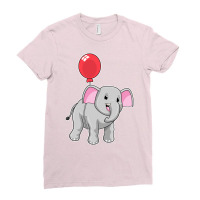 Elephant With Balloon Music Ladies Fitted T-shirt | Artistshot