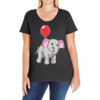 Elephant With Balloon Music Ladies Curvy T-shirt | Artistshot