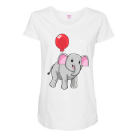 Elephant With Balloon Music Maternity Scoop Neck T-shirt | Artistshot