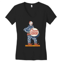 Circus Liquor Halftone Clown Sign Summer Women's V-neck T-shirt | Artistshot