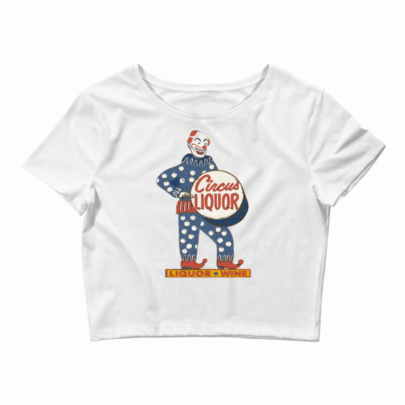 Circus Liquor Halftone Clown Sign Summer Crop Top by nseemsalthek | Artistshot