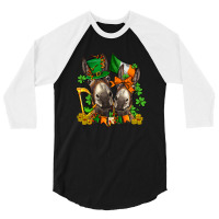 St Patricks Donkeys With Shamrocks 3/4 Sleeve Shirt | Artistshot