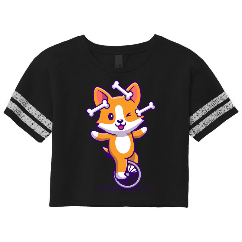 Cute Corgi Playing Bone With Bike Boy Scorecard Crop Tee by eelahafrizaf | Artistshot