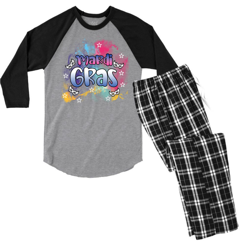 Mardi Gras Carnival Parade Nature Men's 3/4 Sleeve Pajama Set | Artistshot