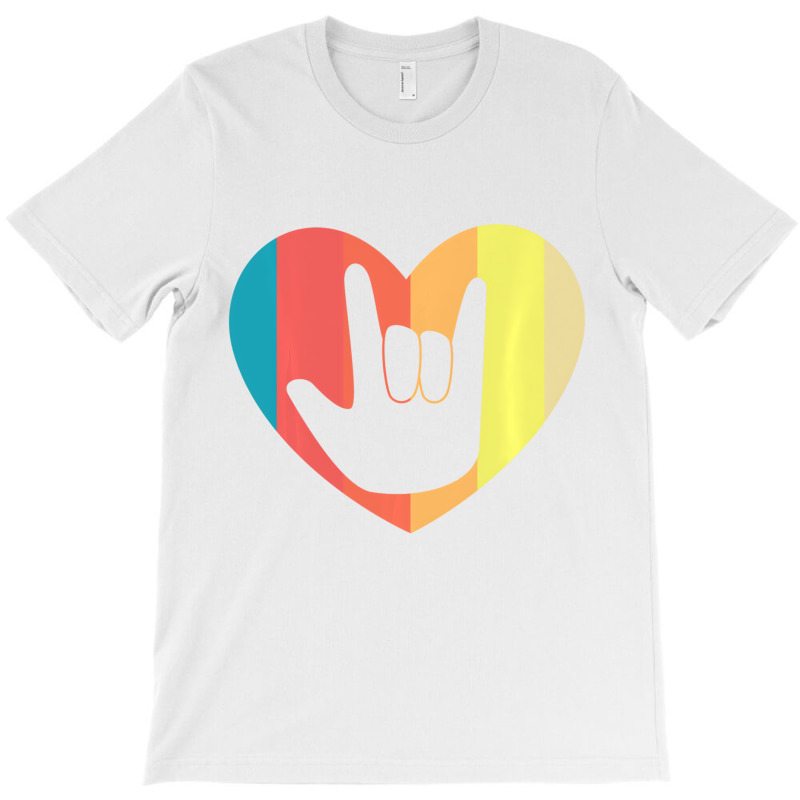 Sign Languege Heart Love Vintage Deaf Persons Pull T-Shirt by likensjaymie | Artistshot