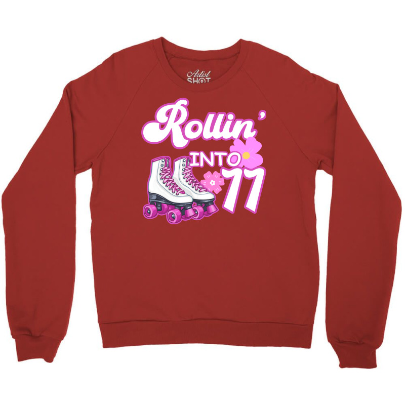 Rollin Into 11 Roller Skating 11th Birthday Nature Crewneck Sweatshirt by dherarguberax | Artistshot