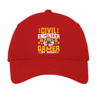 Civil Engineer Gamer Funny Video Game Lover Civil Adjustable Cap | Artistshot