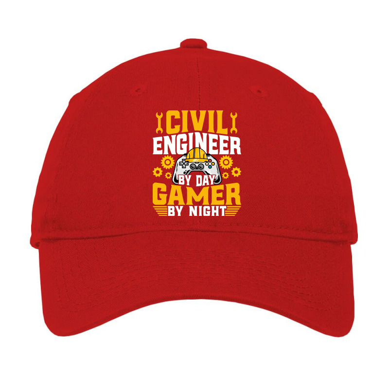 Civil Engineer Gamer Funny Video Game Lover Civil Adjustable Cap by izetecabangp | Artistshot