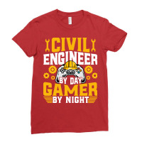 Civil Engineer Gamer Funny Video Game Lover Civil Ladies Fitted T-shirt | Artistshot