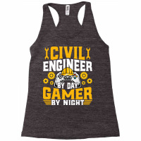 Civil Engineer Gamer Funny Video Game Lover Civil Racerback Tank | Artistshot