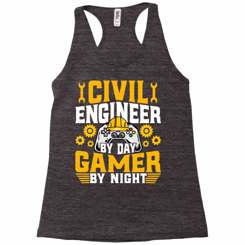 Civil Engineer Gamer Funny Video Game Lover Civil Racerback Tank by izetecabangp | Artistshot