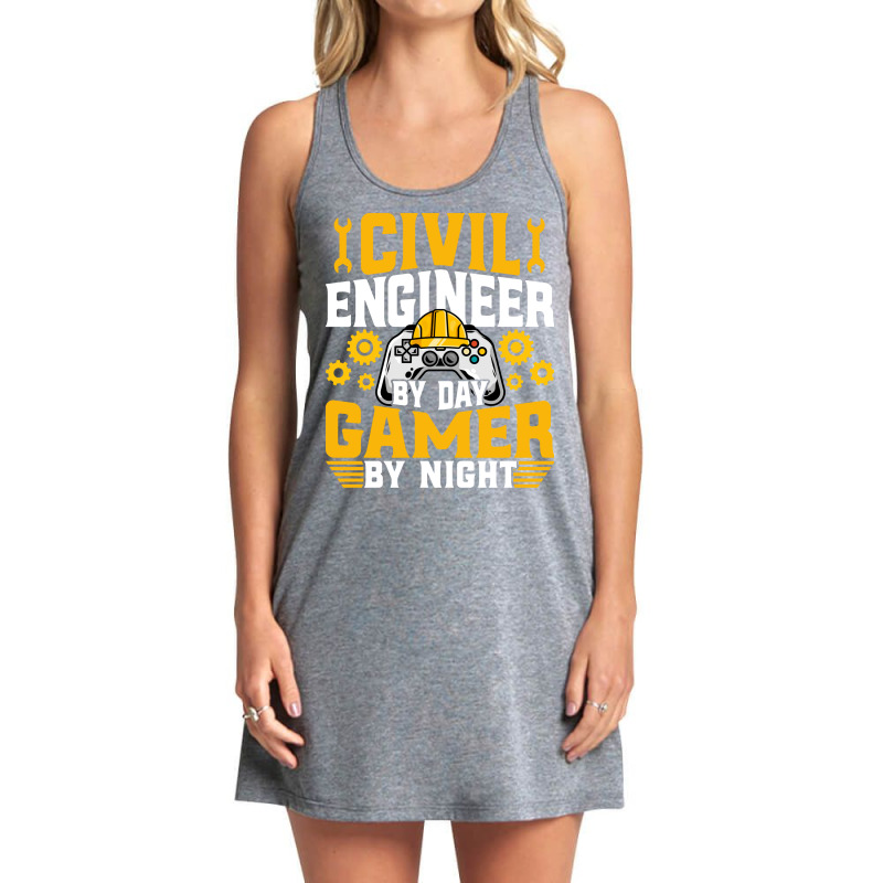 Civil Engineer Gamer Funny Video Game Lover Civil Tank Dress by izetecabangp | Artistshot