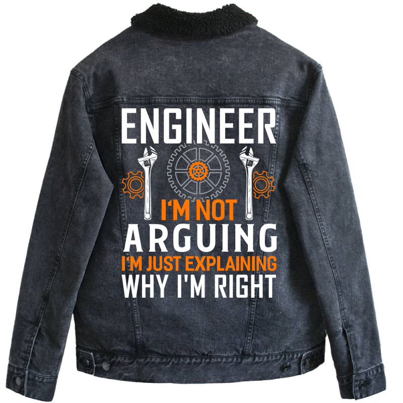 Engineer Engineering Profession Mechanical Gift Re Unisex Sherpa-Lined Denim Jacket by hanaraovroy | Artistshot