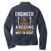 Engineer Engineering Profession Mechanical Gift Re Ladies Denim Jacket | Artistshot