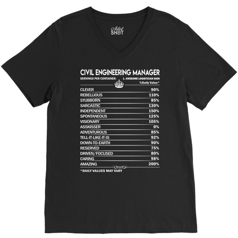 Civil Engineering Manager T  Civil Engineering Man V-neck Tee | Artistshot