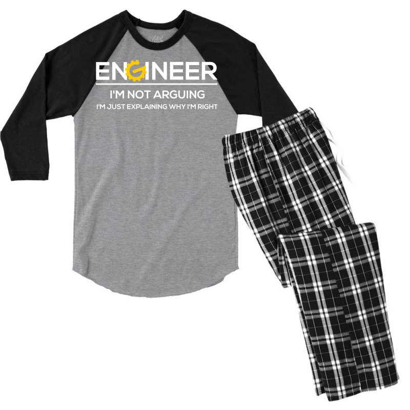 Funny Engineering Shirts Im Not Arguing Im Just Ex Men's 3/4 Sleeve Pajama Set by hanaraovroy | Artistshot