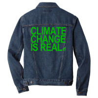 Climate Change Is Real Green Quote Men Denim Jacket | Artistshot