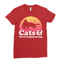 Cats And Civil Engineering Gift 80s Ladies Fitted T-shirt | Artistshot