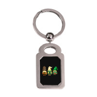 St Patricks Day Gnomes Silver Rectangle Keychain | Artistshot