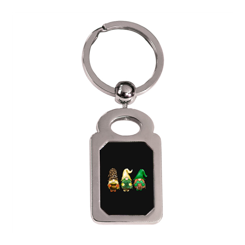 St Patricks Day Gnomes Silver Rectangle Keychain | Artistshot