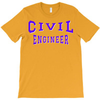 Civil Engineer In Purple Color Text 70s T-shirt | Artistshot