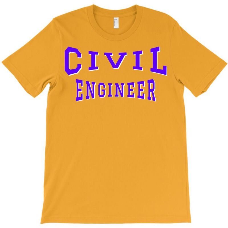 Civil Engineer In Purple Color Text 70s T-Shirt by zemkamajoor1 | Artistshot