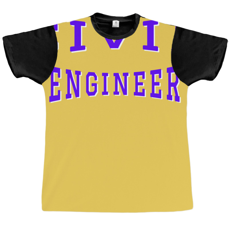 Civil Engineer In Purple Color Text 70s Graphic T-shirt by zemkamajoor1 | Artistshot