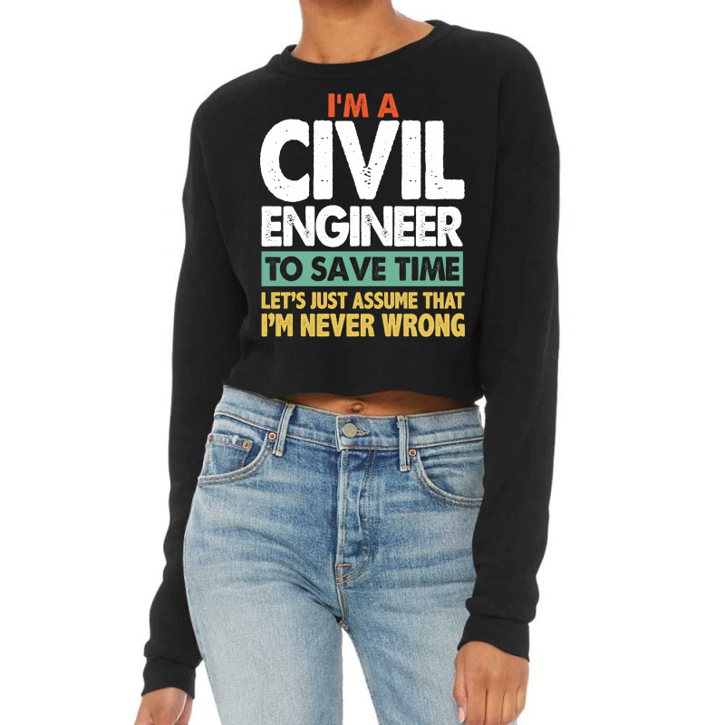 Civil Engineer Nostalgia 80s Cropped Sweater by cleidambondy2 | Artistshot