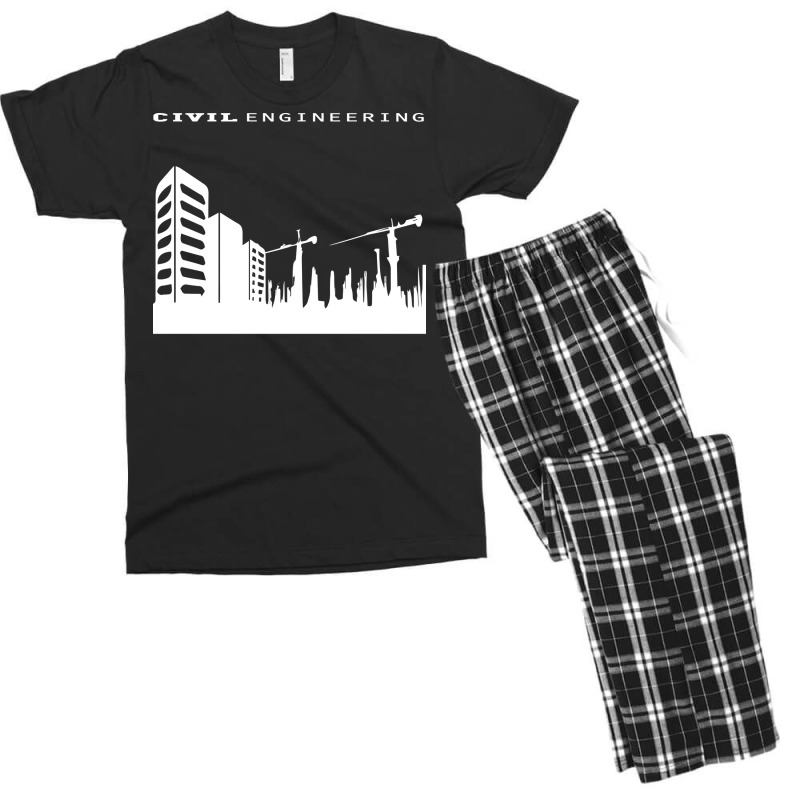 Civil Engineering Building Tower Crane Engineer De Men's T-shirt Pajama Set | Artistshot