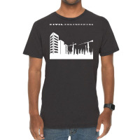 Civil Engineering Building Tower Crane Engineer De Vintage T-shirt | Artistshot