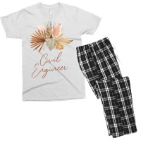 Civil Engineer Boho Dried Flowers Design Men's T-shirt Pajama Set | Artistshot