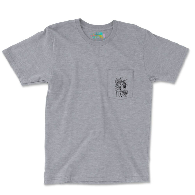 Bridgeport Milling Machine Patent 1942 Green Girl Pocket T-Shirt by fowzvysee | Artistshot