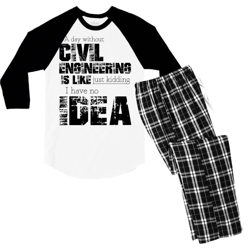 Civil Engineering Vintage Music Men's 3/4 Sleeve Pajama Set | Artistshot