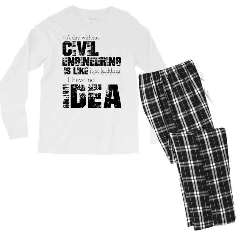 Civil Engineering Vintage Music Men's Long Sleeve Pajama Set | Artistshot