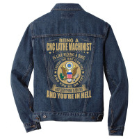 Being A Cnc Lathe Machinist Like Riding Bike Cool Men Denim Jacket | Artistshot