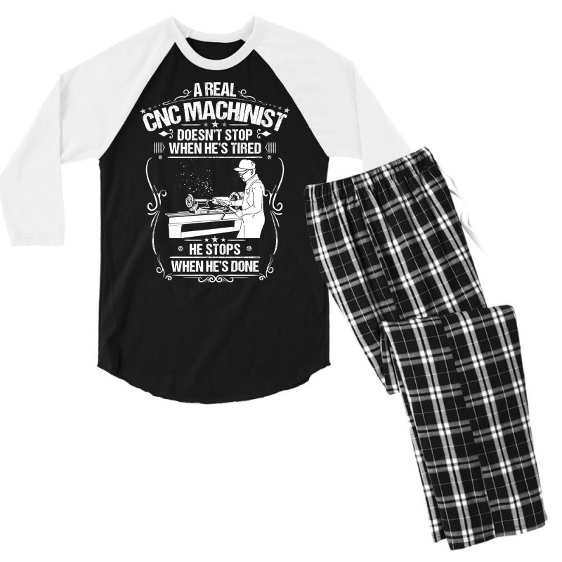 Cnc Machinist Cnc Operator Cnc Machine Gift Travel Men's 3/4 Sleeve Pajama Set | Artistshot