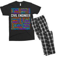 Civil Engineer Words Girl Men's T-shirt Pajama Set | Artistshot