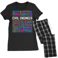 Civil Engineer Words Girl Women's Pajamas Set | Artistshot