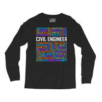 Civil Engineer Words Girl Long Sleeve Shirts | Artistshot