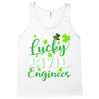 One Lucky Civil Engineer Shamrock Leprechaun Hat S Tank Top | Artistshot