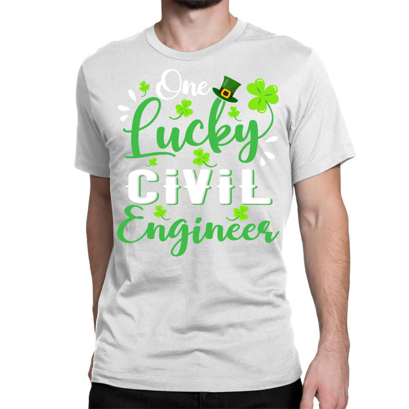 One Lucky Civil Engineer Shamrock Leprechaun Hat S Classic T-shirt by ngouparumbiez | Artistshot