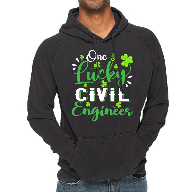 One Lucky Civil Engineer Shamrock Leprechaun Hat S Vintage Hoodie by ngouparumbiez | Artistshot