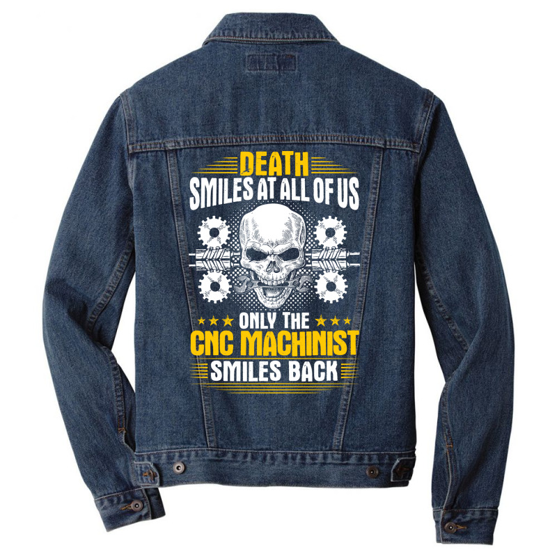 Cnc Machinist Machine Operator Gift Present Music Men Denim Jacket | Artistshot